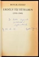 Botlik József: Erdély tíz tételben (1918-1940), Szombathely, 1988, szerzői kiadás; Kiadói papírborít...