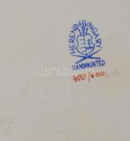 Herendi Viktória mintás kínáló tál. Kézzel festett, jelzett, hibátlan 40x28 cm