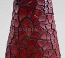 Zsolnay repesztett ökökvér mázas váza. Kézzel festett, jelzett, minimális restaurálással 28 cm