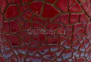 Zsolnay repesztett ökökvér mázas váza. Kézzel festett, jelzett, minimális restaurálással 28 cm