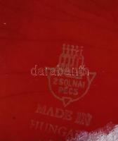 Zsolnay repesztett ökökvér mázas váza. Kézzel festett, jelzett, minimális restaurálással 28 cm