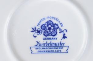 3 db hagyma mintás Triptis porcelán gyertyatartó, szalvétatartó, melegítő. Matricás, jelzett, hibátl...