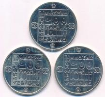 1985. 200Ft Ag (3xklf) "Természetvédelem - Mocsári Teknős, Vadmacska, Vidra" T:AU patina, ...