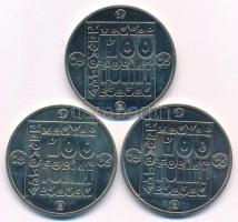 1985. 100Ft Cu-Ni (3xklf) "Természetvédelem - Mocsári Teknős, Vadmacska, Vidra" T:AU patin...