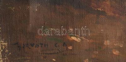 Horváth G. Andor (1876-1966): Pipázó. Olaj, vászon. Jelzett. Sérült. 40×50 cm