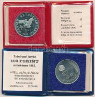 1983. 100Ft Cu-Ni-Zn "Simon Bolivár" műbőrtokban, tanúsítvánnyal + 100Ft Cu-Ni-Zn "Sz...