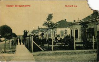 1909 Aranyosmarót, Zlaté Moravce; Tisztviselő telep, villák. W. L. (?) 409. Kiadja Eisenberg Károly / officers' colony, villas (EM)