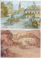 2000 Budapest I. Tabán - Tabáni képeslapsorozat Zórád Ernő festőművész és grafikus képeiből 9 db modern lappal