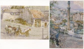 2000 Budapest I. Tabán - Tabáni képeslapsorozat Zórád Ernő festőművész és grafikus képeiből 9 db mod...