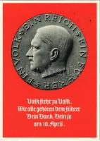 1938 Ein Volk, ein Reich, ein Führer. Volk steht zu Volk. Wir alle gehören dem Führer Dein Dank, Dein ja am 10. April / Adolf Hitler, NSDAP German Nazi Party propaganda, swastika; 6 Ga. + "Der Führer Spricht Innsbruck 5. April 1938" So. Stpl.