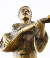 Bronz harlekin figura, m: 11,5 cm
