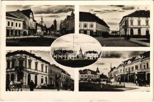 1944 Gyergyószentmiklós, Gheorgheni; utcák, textilbolt, Giaconuzzi Béla, Puskás és Romfeld, Vákár Fivérek és Lázár Kálmán üzlete / streets, shops