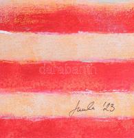 Nagy Imola (1976-): Az Északi-tengernél. Akril, filc, ceruza, vászon, , jelzett 40x50 cm