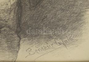 Benczúr Gyula után: Zenész. Nyomat, papír, jelzett a nyomaton, üvegezett fakeretben. 21×14 cm