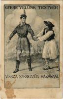 1927 Gyere velünk testvér, visszaszerezzük hazánkat! Kiadja Magyarország Területi Épségének Védelmi Ligája / Hungarian irredenta propaganda s: Sándor B. (fl)