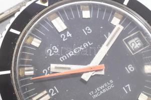 Mirexal 17 köves kézi felhúzós búváróra forgatható lünettával, jelzett acél tokkal Működik d: 36 mm