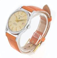 Tegrovdate 21 köves kézi felhúzós karóra hibátlan számlappal, dátum funkcióval, jó bőr szíjjal, műkö...