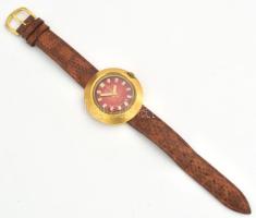 Vostok 17 köves kézi felhúzós karóra l, jó bőr szíjjal, működik d: 43 mm