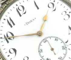 Doxa vasutas zsebóra. Fém tokkal, plasztikus díszítéssel a hátoldalon 55 mm