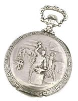 Doxa vasutas zsebóra. Fém tokkal, plasztikus díszítéssel a hátoldalon 55 mm