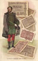 Kossuth Lajos, banknotes s: K. Sávely D. Litho