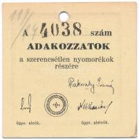 1934. "Nyomorék Gyermekek Országos Otthona Gyűjtőnap 1934 május 11" sorszámozott "403...