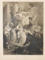 Tiepolo után, Woernle metszése, XIX. sz. vége. Mária dicsőítése. Rézkarc, papír, jelzett a karcon. D...