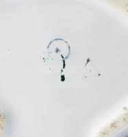 2 db porcelán hattyús és libás kaspó, kínáló m: 17,23 cm sz:, 23,26 cm