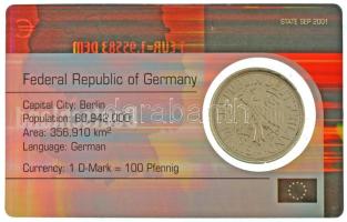 NSZK 1971J 1M Cu-Ni műanyag kártyán T:XF GFR 1971J 1 Mark Cu-Ni on plastic card C:XF Krause KM#110