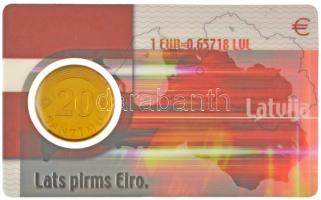 Lettország 1992. 20s Ni-sárgaréz műanyag kártyán T:AU Latvia 1992. 20 Santimu Ni-brass on plastic card C:AU