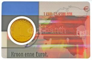 Észtország 2001. 1K Cu-Al-Zn műanyag kártyán T:AU Estonia 2001. 1 Kroon Cu-Al-Zn on plastic card C:AU