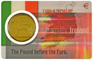 Írország 1998. 20p Ni-sárgaréz műanyag kártyán T:AU,XF Ireland 1998. 20 Pence Ni-brass on plastic card C:AU,XF