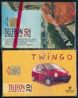 2 db használatlan telefonkártya eredeti csomagolásban  1994 Renault Twingo használatlan telefonkártya 13 000 pld + 1995 Az első Magyarországon gyártott telefonkártya