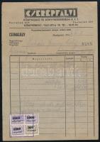 1923-1946 Bp., 2 db fejléces számla: Zwack J. és Társai Likőrgyára + Cserépfalvi Könyvkiadó és Könyv...