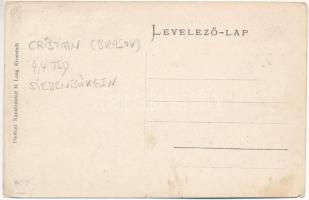 Keresztényfalva, Neustadt-Burzenland bei Kronstadt, Cristian; Szász templom torony. H. Lang / church...