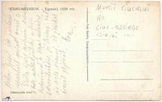 Egyes-kő, Egyeskő, Piatra Singuratica; Csíki-havasok, vadász puskával. Fotó Sántha / Muntii Ciucului...