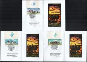 Andruskó Károly (1915-2008): 5 db lovas témájú halmozott grafika, ex libris, bélyeg és bélyegzés. Li...