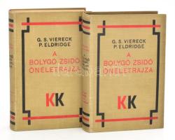 Viereck, G. S. - Eldridge, P.: A bolygó zsidó önéletrajza. (Kétezer esztendőm története). I-II. kötet. Ford.: Berend Miklósné. Bp., 1934-1935, Káldor (Világosság-ny.), 280 p., 336 p. Kiadói egészvászon-kötés.