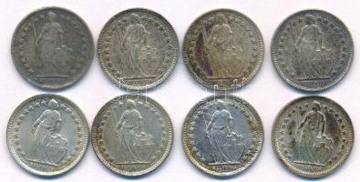 Svájc 1921-1965. 1/2Fr Ag (8db/6xklf) T:AU-VF patina
Switzerland 1921-1965. 1/2 Franc Ag (8pcs/6xdi...
