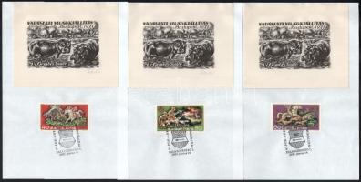 Kollmann Jenő (1904-1974): 5 db vadászati világkiállítás 1971 halmozott grafika, ex libris Gombos Lá...