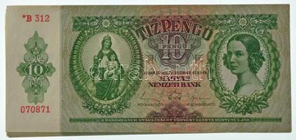 1936. 10P (68x) sorszámkövetők *B 312 070801 - *B 312 070871", közte 3db hiány (070822,070849, 070854) T:UNC,AU Adamo P9