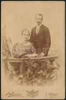 cca 1900 Gustav Broser bécsi fényképész műtermében készült, keményhátú vintage fotó, 16,3x10,6 cm