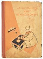 [Magyar Elek]: Az ínyesmester nagy szakácskönyve. Bp., 1955, Műszaki Könyvkiadó, 524 p. Kiadói félvászon-kötés, sérült, foltos borítóval, belül nagyrészt jó állapotban.