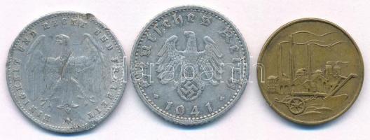 Németország / Weimari Köztársaság / Harmadik Birodalom / NDK 1923A 200M Al + 1941D 50pf Al + 1950A 5...