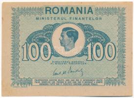 Románia 1945. 100L T:XF folt, hajtatlan, kisebb gyűrődések Romania 1945. 100 Lei C:XF spotted, unfolded, small creases Krause P#78