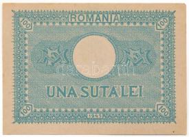 Románia 1945. 100L T:XF folt, hajtatlan, kisebb gyűrődések Romania 1945. 100 Lei C:XF spotted, unfol...
