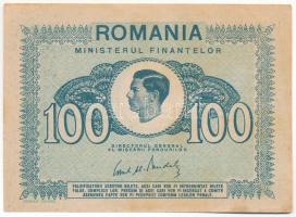 Románia 1945. 100L T:XF hajtatlan, sarokhajlás, folt Romania 1945. 100 Lei C:XF unfolded, folded corner, spotted Krause P#78