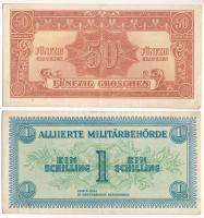 Ausztria / Szövetséges megszállás 1944. 50gr + 1Sch T:VF,F Austria / Allied occupation 1944. 50 Groschen + 1 Schilling C:VF,F Krause P#102,103