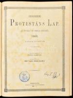 1886 Debreczeni Protestáns Lap. VI. (1886.) évf. 1-52. sz. (Teljes évfolyam egy kötetben). Szerk.: Tóth Sámuel, Csiky Lajos, Géresi Kálmán. Debrecen, 1887, Városi könyvnyomda, 4+454 p. Korabeli félvászon-kötésben, kissé sérült gerinccel, helyenként foltos lapokkal, régi intézményi bélyegzőkkel.