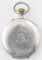 IWC ezüst (Ag) nyitott fedeles zsebóra jelzett tok, jelzett szerkezet, pótolt számlap. d: 50 mm Műkö...